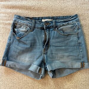 KanCan Medium Wash Jean Shorts Casual Cuffed Style